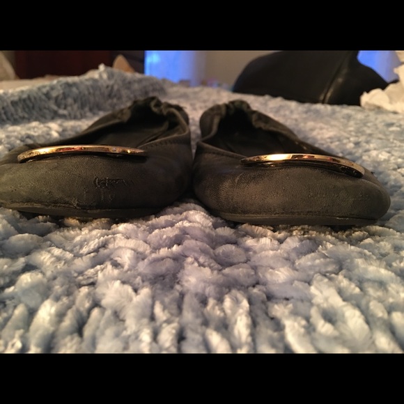 Tory Burch Reva Flats - Black/Gold - Size 10 - Picture 4 of 7